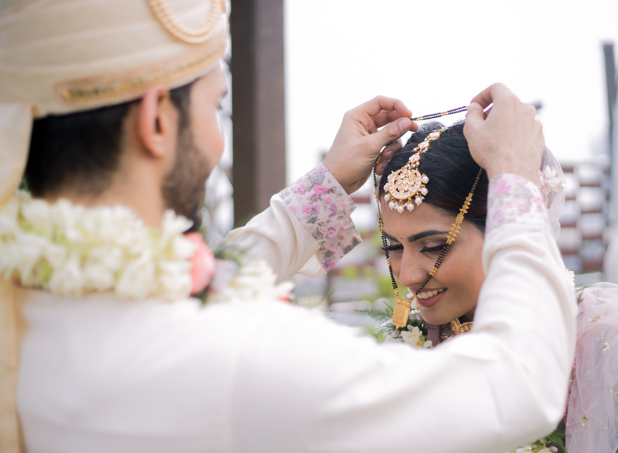 Couple in Modern Indian Wedding